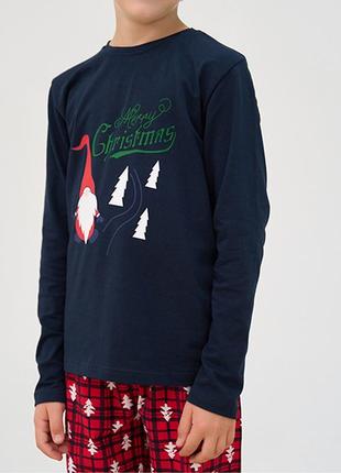 Пижама для мальчика штаны и джемпер новогодняя 145413 фото