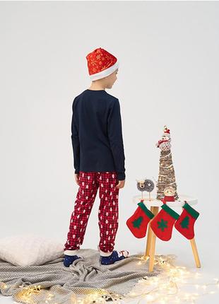 Пижама для мальчика штаны и джемпер новогодняя 145415 фото