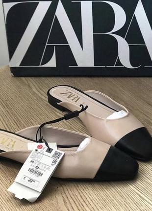 Балетки босоножки туфельки zara оригинал мюли1 фото