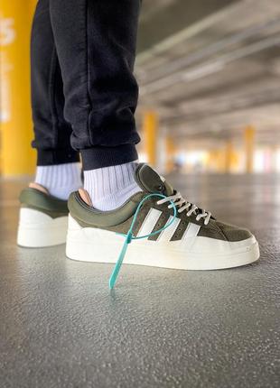 Чоловічі кросівки адідас adidas campus x bad bunny wild moss(36рр - 45рр), кросовки адидас мужские, кросівки жіночі адідас6 фото