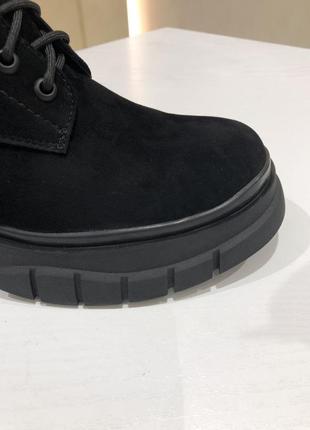 Берці жіночі замшеві чорні черевики на шнурівці 18j1629-0609m-3008 lady marcia 32337 фото
