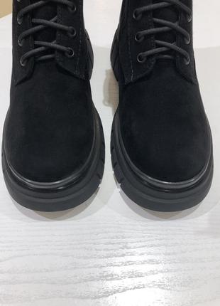 Берці жіночі замшеві чорні черевики на шнурівці 18j1629-0609m-3008 lady marcia 32338 фото