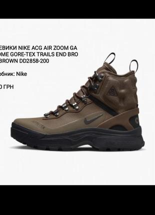 Черевики nike acg air zoom gaiadome gore-tex trails end brown brown dd2858-200 розміри запитуйте