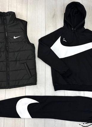 Комплект 3в1 nike big swosh black