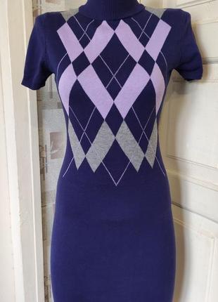 Стильное вязаное платье туника.1 фото