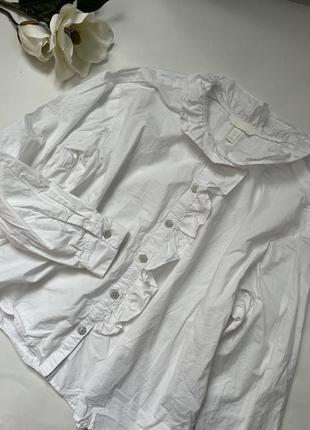 Невероятно красивая блуза рубашка с рюшами h&amp;m.