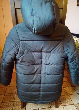 Очень теплая удлиненная куртка парка для мальчика на овчине2 фото
