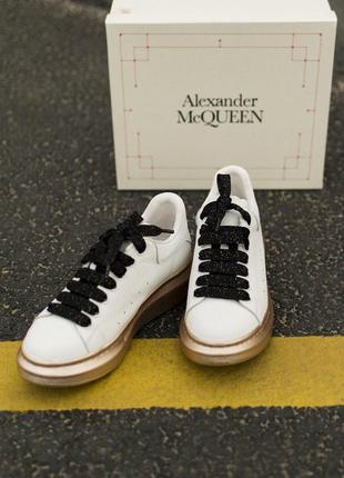 Alexander mcqueen кожаные женские кроссовки маквин в белом цвете (36-41)😍7 фото