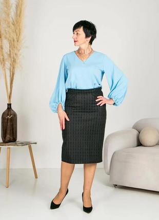 Женская кашемировая юбка большого размера (р.46-58)9 фото