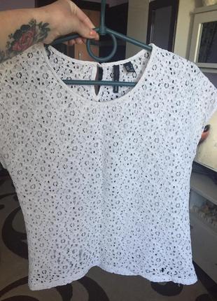 Mango  білосніжна белоснежная блуза на короткий рукав футболка майка8 фото
