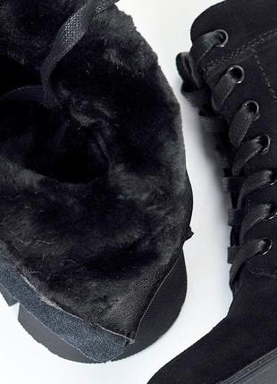 Зимние натуральные ботинки замша кожа. зимние ботинки кожаные замшевые 36-416 фото