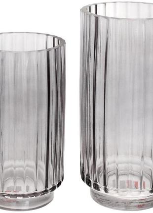 Ваза декоративна ancient glass "манхеттен" 20.5х11.5см, сіре скло2 фото