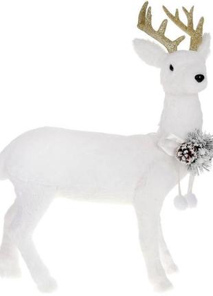 Новогодняя игрушка "белый олень" 54см