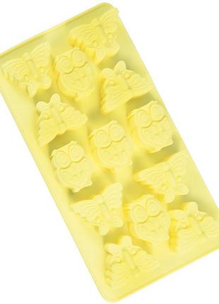 Форма силиконовая для льда и конфет fissman "бабочки и совята", 21х11.6см