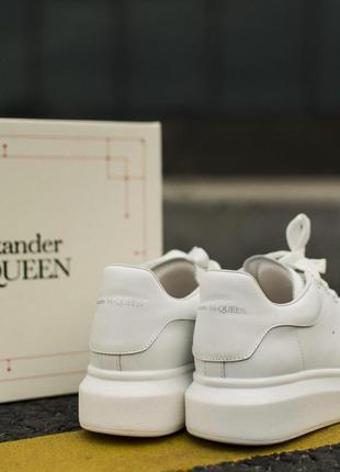 Alexander mcqueen triple white повністю білі шкіряні кросівки (36-41)😍9 фото