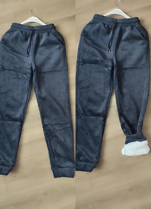 Велюрові штани на білому хутрі