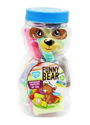 Набір для ліплення "funny bear" з повітряним пластиліном тм lovin