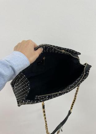 Женская стильная сумка в стиле tote bag black/white люкс качество5 фото