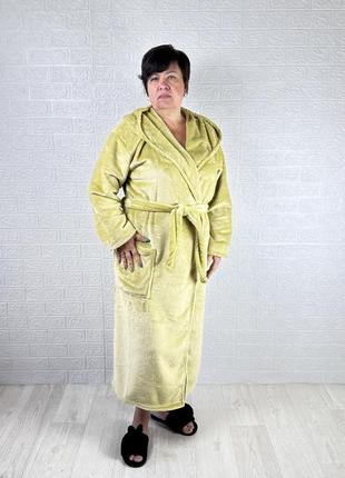 Халат теплый махровый халат с вышивкой с капюшоном махра вельсофт1 фото