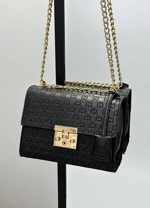 Сумка gucci padlock black-gold