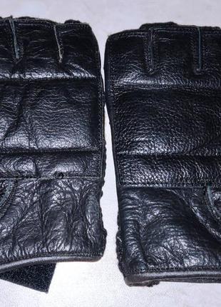 Жіночі, сплертивні, шкіряні рукавички без пальців classico4 фото