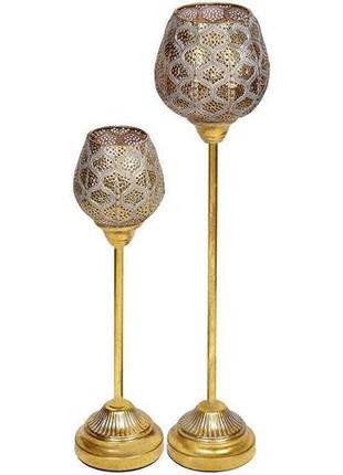 Подсвечник декоративный cornel eias со стеклянной колбой 15х15х65см, на ноге