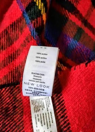 Стильний актуальний об'ємний шарф у клітку палантин шаль3 фото