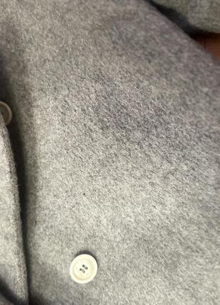 Пальто двубортное с высоким содержанием шерсти женское серое2 фото