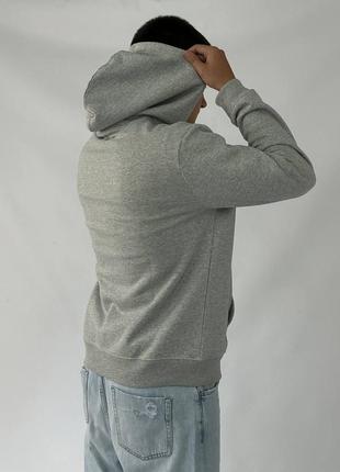 Gap logo fleece hoodie «light heather gray »6 фото