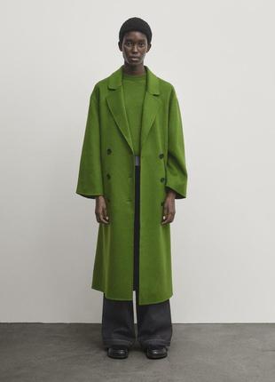 Massimo dutti длинное пальто из несъемной версты
