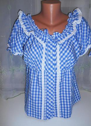 Хлопковая блуза с кружевом в стиле кантри.5 фото