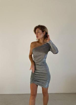 Плаття сукня на одне плече сяюча в блискавках