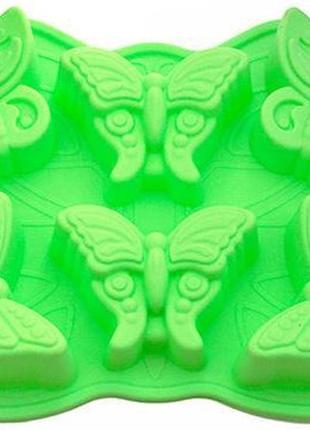 Форма для выпечки fissman бабочки силиконовая 32.5х23см, 6 ячеек