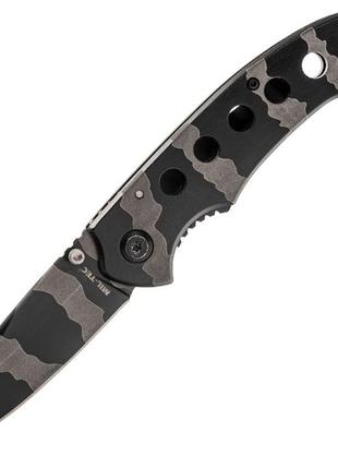 Рятувальний складаний ніж для виживання mil-tec one-hand camo 15304000