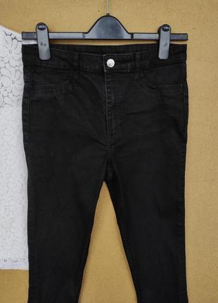 Плотные базовые джинсы скини высокая посадка h&m  стрейтч4 фото