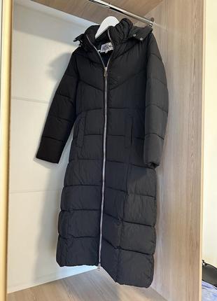 Зимняя женская куртка-пальто с капюшоном, черная, xs (s)5 фото