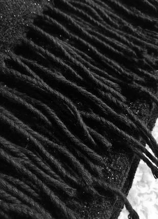 Шарф dennis by dennis basso италия дизайнерский чёрный длинный широкий шарф палантин глиттер5 фото