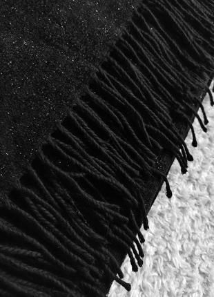 Шарф dennis by dennis basso италия дизайнерский чёрный длинный широкий шарф палантин глиттер8 фото