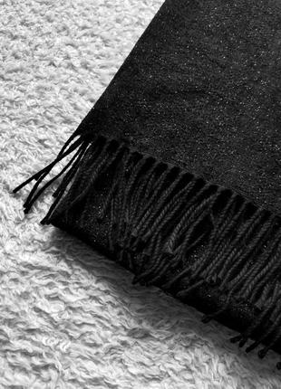 Шарф dennis by dennis basso италия дизайнерский чёрный длинный широкий шарф палантин глиттер10 фото