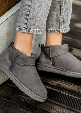 Угги женские ugg ultra mini grey suede