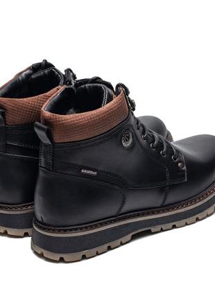 Мужские кожаные зимние ботинки kristan black3 фото