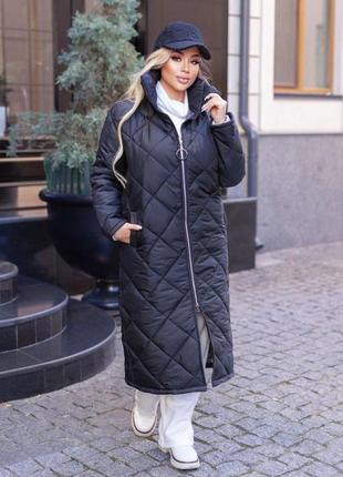 Женское стеганное пальто большого  размера: 46-48,50-52,54-56,58-60,62-64