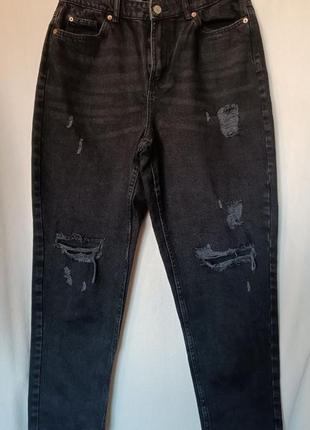 Primark чорні джинси мом рвані р.40/м1 фото