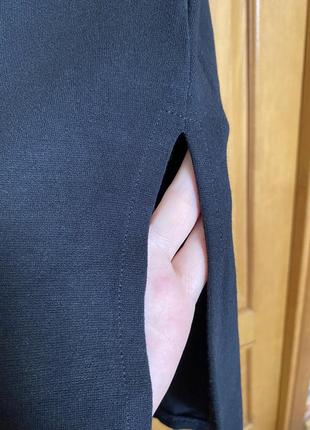 Базовая трикотажная чёрная юбка ниже колена на резинке 50-54 р7 фото