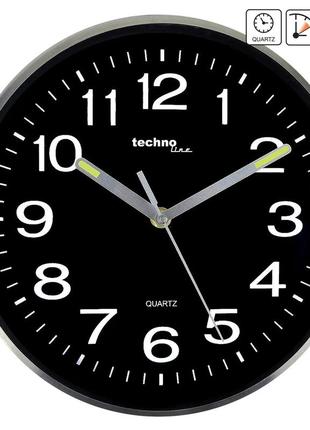 Часы настенные technoline black silver2 фото