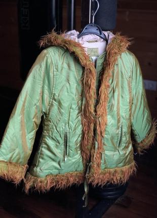 Wojcik 122 куртка пальто демисезон деми зеленая с капюшоном1 фото