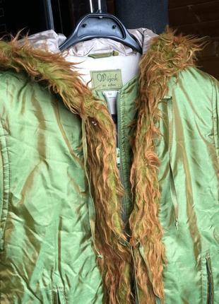 Wojcik 122 куртка пальто демисезон деми зеленая с капюшоном2 фото