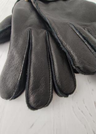 Кожаные перчатки мужские на флисе, р. хл4 фото