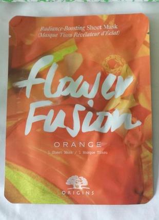 Origins flower fusion orange heet mask тканевая маска для лица придающая сияние коже2 фото