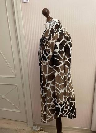 Нереальная натуральная рубашка удлинённая, африканский принт жираф, сафари5 фото